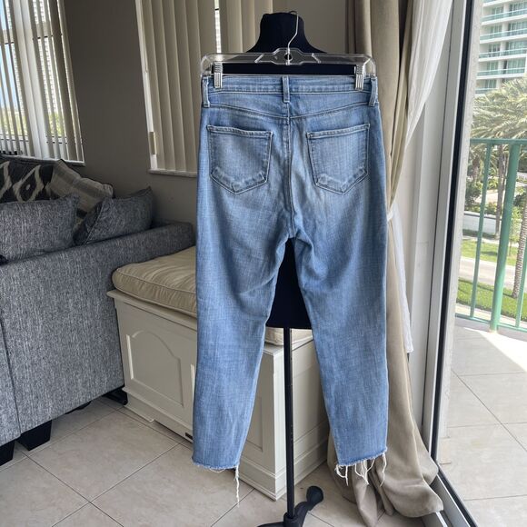 LAgence  Distressed high rise cropped skinny Fray Bottom Denim Jeans  Size 25 - Picture 4 of 9